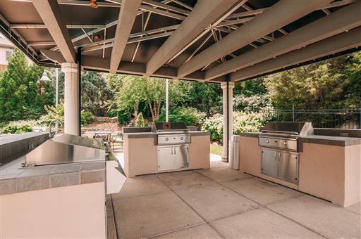 Close-up of outdoor kitchen