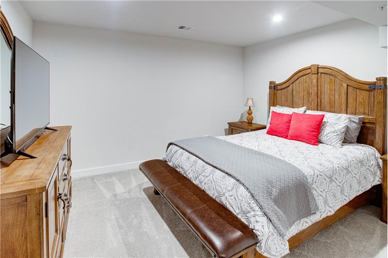 could be bedroom in basement w. full bathroom