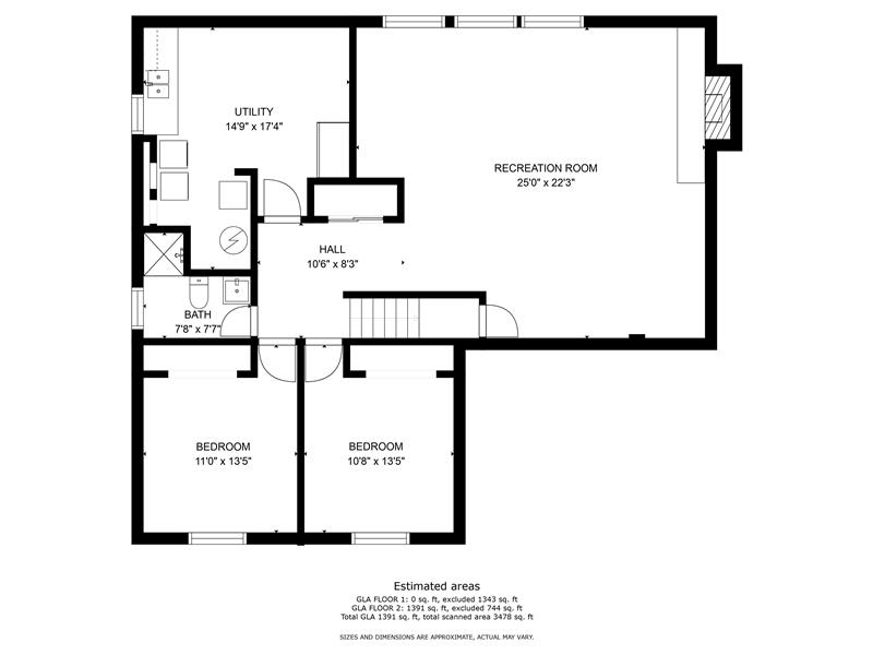 Basement level floor plan