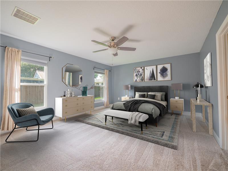 Virtually Staged Primary Bedroom