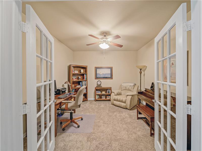 Dedicated office space with French doors