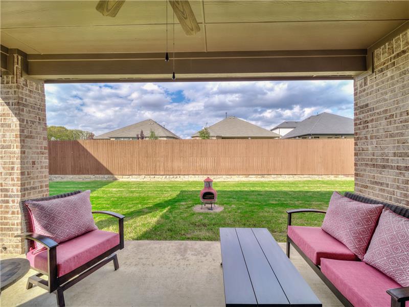 Cosy covered back yard porch