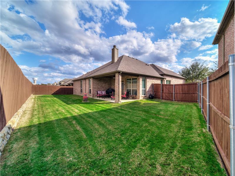 Large fenced backyard 