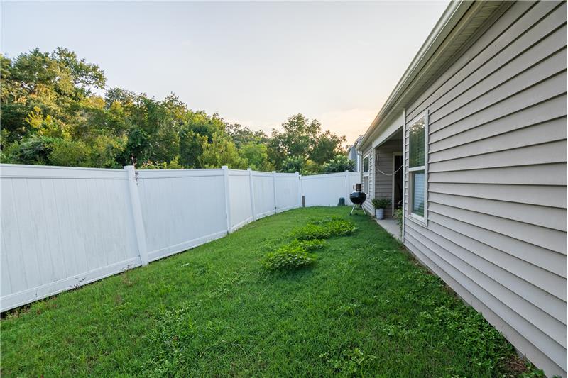 Fenced in back yard