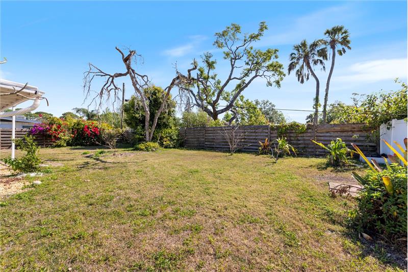 Fenced in back yard