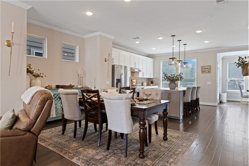 Living dining open to kitchen