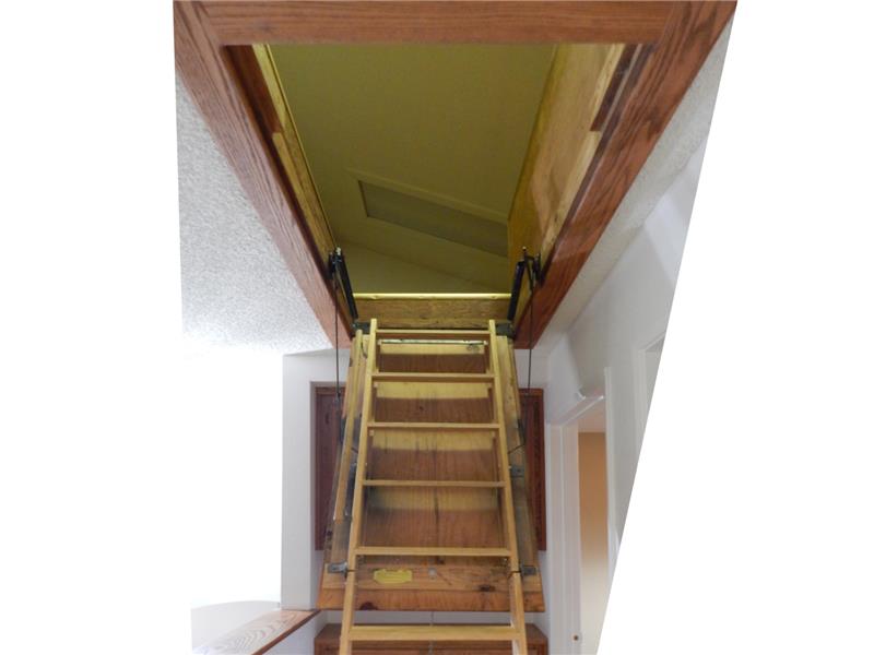 Pull down ladder to huge storage area