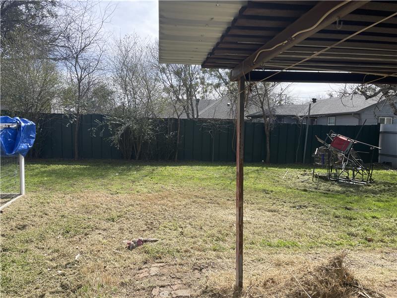 south end of backyard