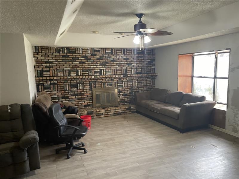 living room with fireplace