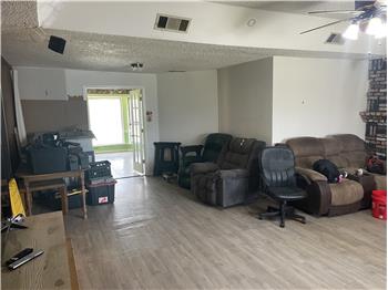 living room doorway to kitchen