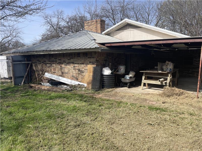 cover back patio, junk is being removed
