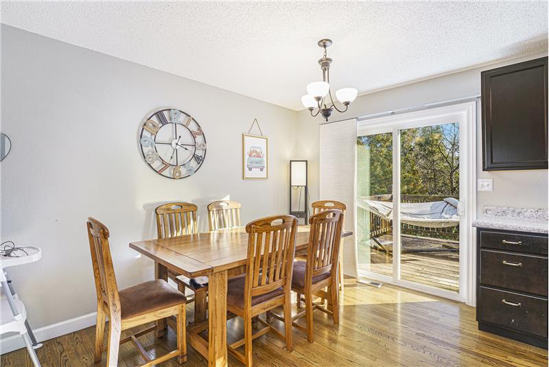 Dining area with access to deck