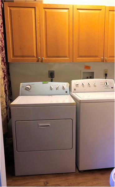 Washer and dryer stay with property! Towards left side is more room for storage!