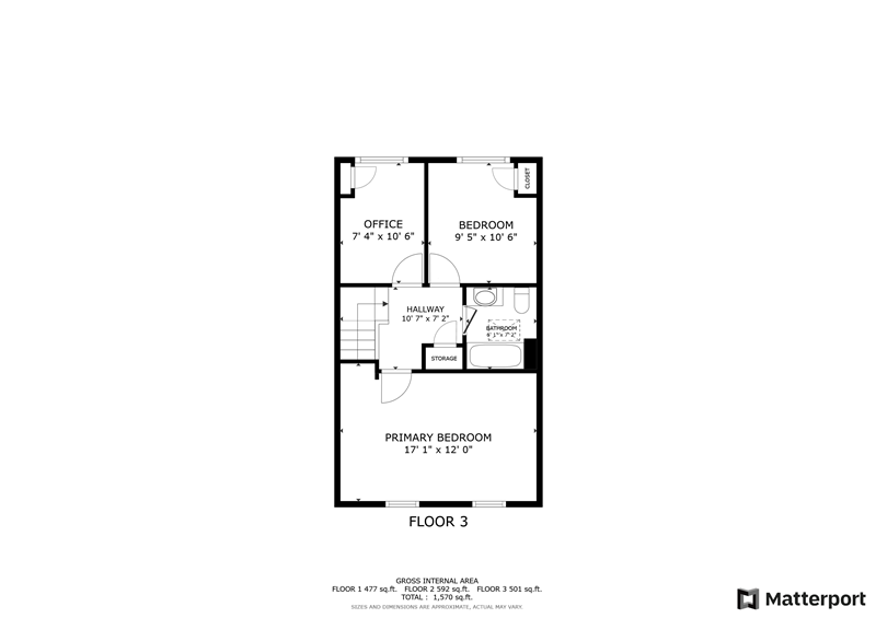 222 N. Orange Street 2nd Level Floorplan