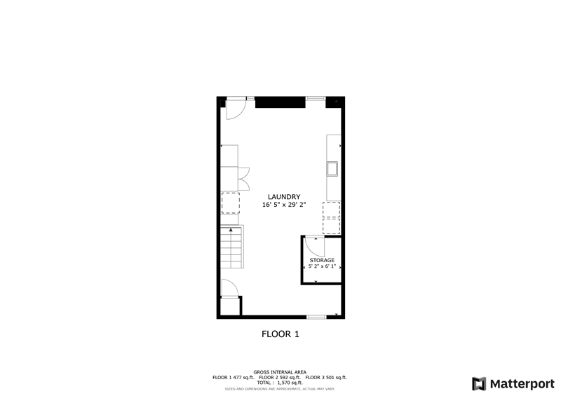 222 N. Orange Street Lower Level Floorplan