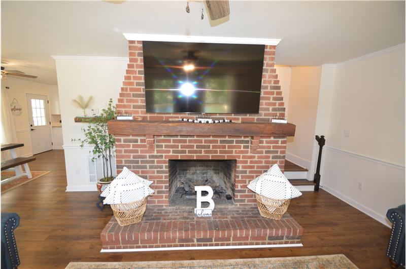 beautiful masonry fireplace