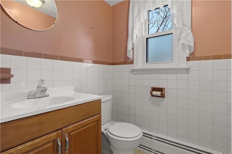 First Floor Half Bath Tile Floor