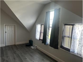 Upstairs windows in front of home