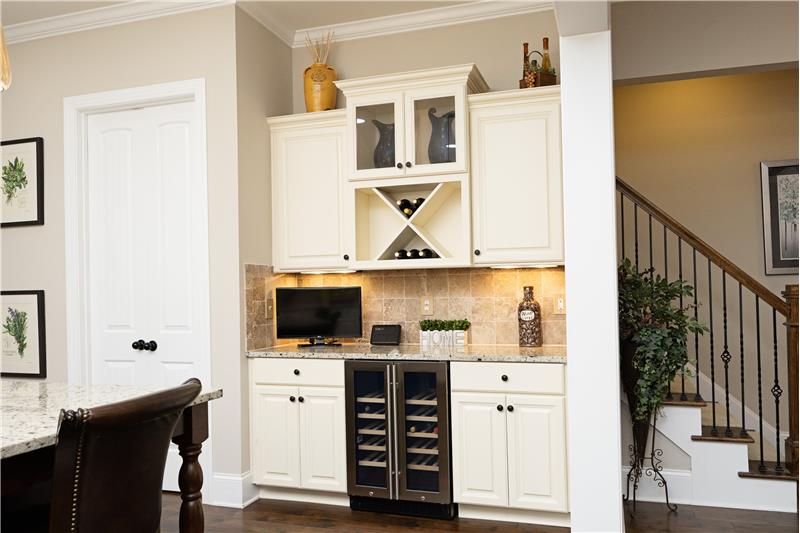 Built-In Bar with Wine Rack and Wine Refrigerator