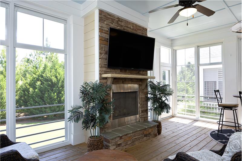 Screened Porch with Gas Fireplace