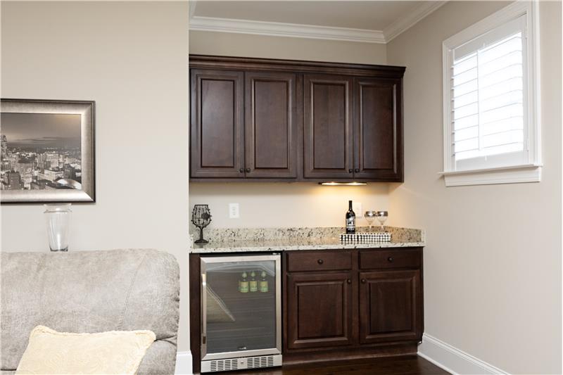 Built-in Bar with Beverage Refrigerator for Entertaining