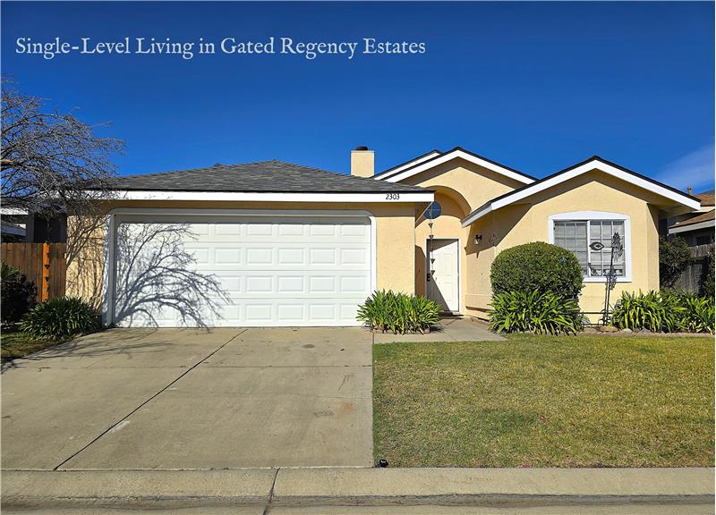 Singlelevel home in gated Regency Estates offering comfort, security, and lowmaintenance Santa Maria living.