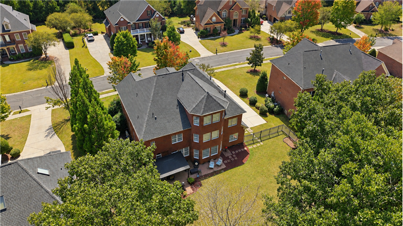 Aerial view of back of home puts the size of the .4 acre homesite in perspective.