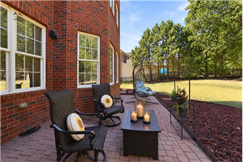 Brick paver patio provides room for comfortable seating, space to relax or visit with friends.