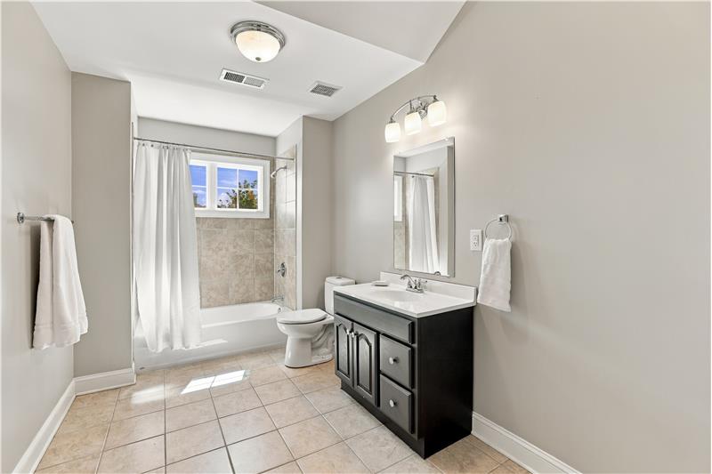 Full bathroom on the finished third floor.