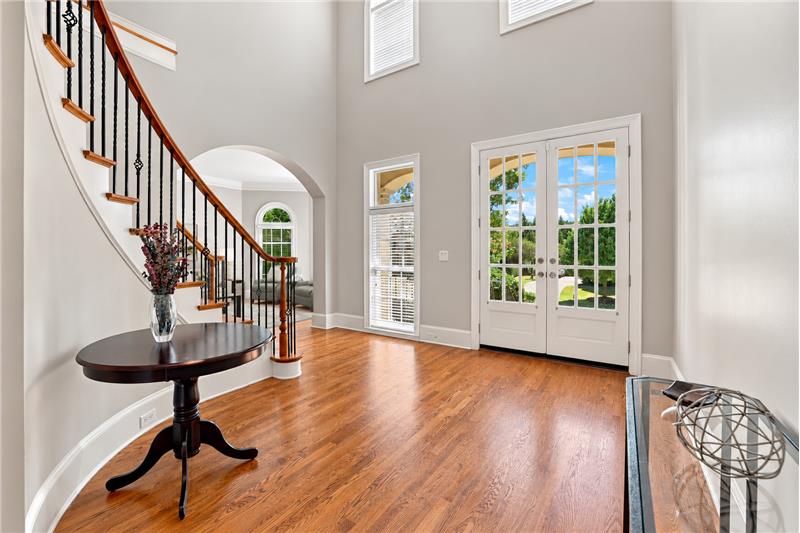 Stunning foyer makes a memorable first impression.
