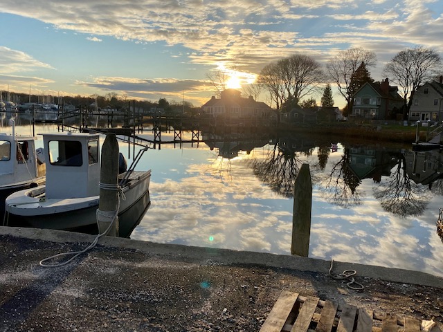 Sunset in Wickford Village waterfront