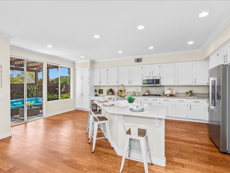 Kitchen has access to rear yard