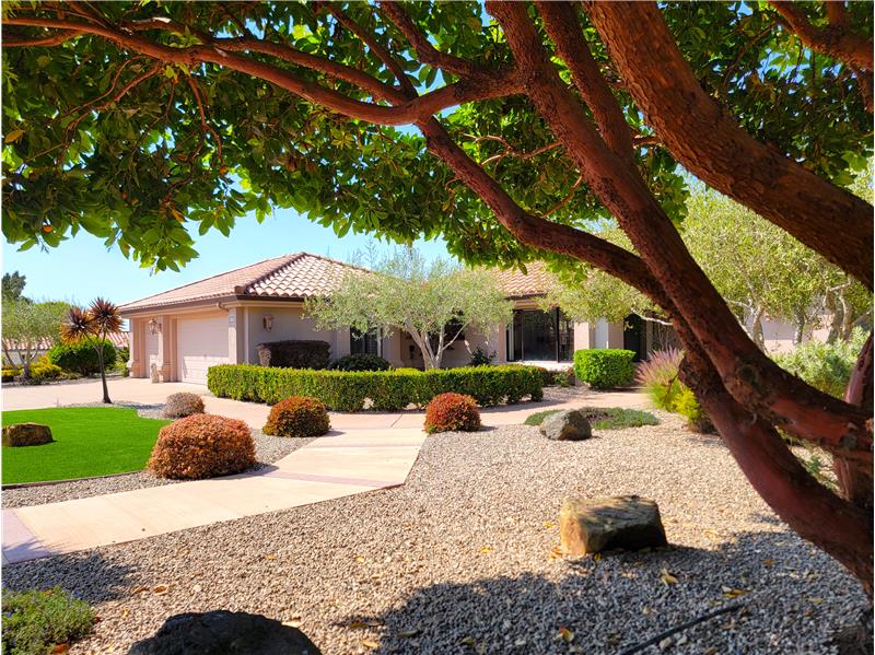 Manzanita Red against Spanish Tile Roof.