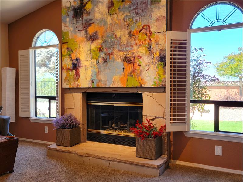 Transom windows with lited glass ties in nicely with front door!