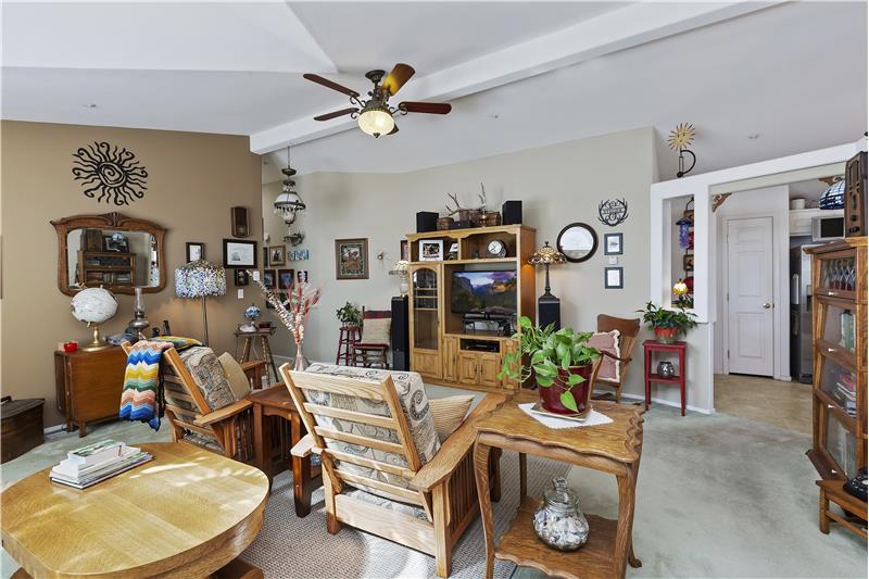 living room offers views to the east