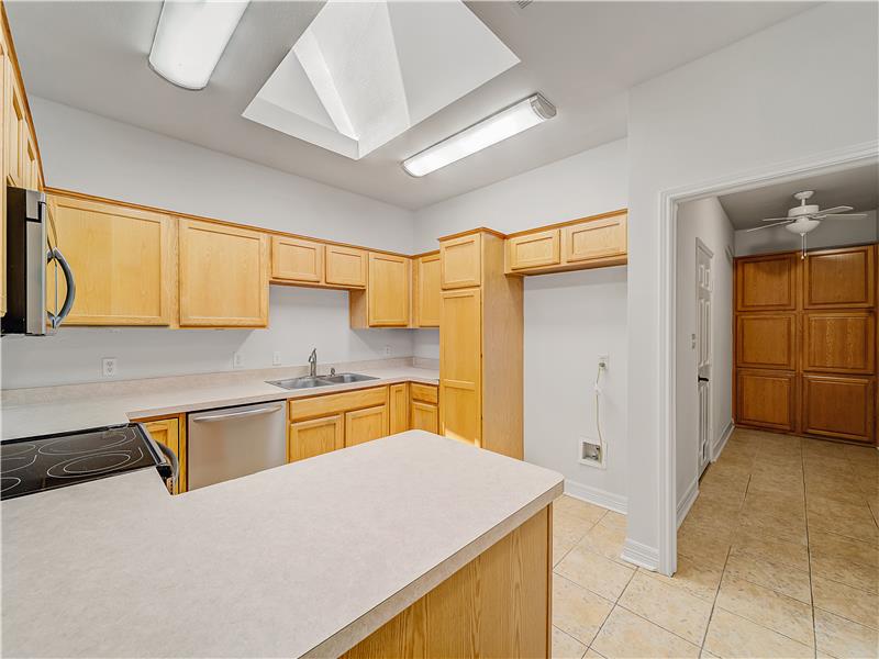 Skylight in the kitchen makes it light and inviting