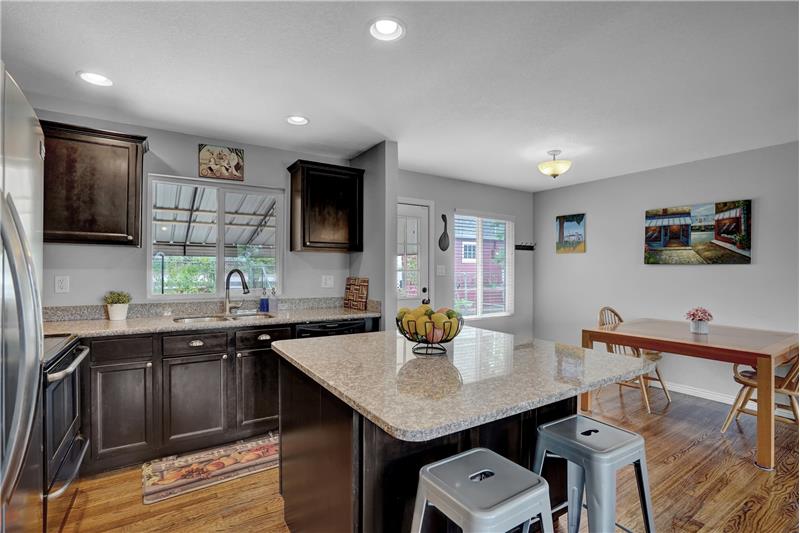 Island Kitchen with Granite Countertops
