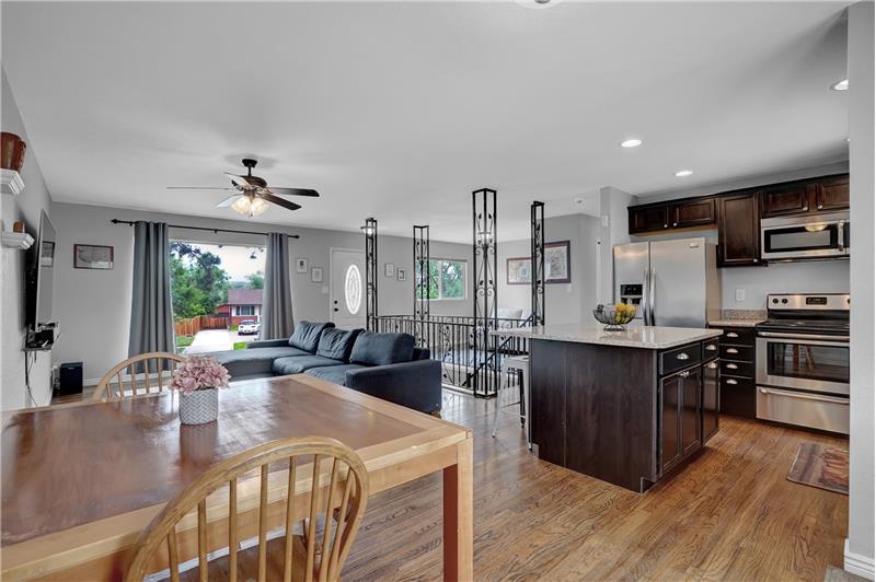 View of Kitchen, Great Room, and Sitting Room from Dining Area