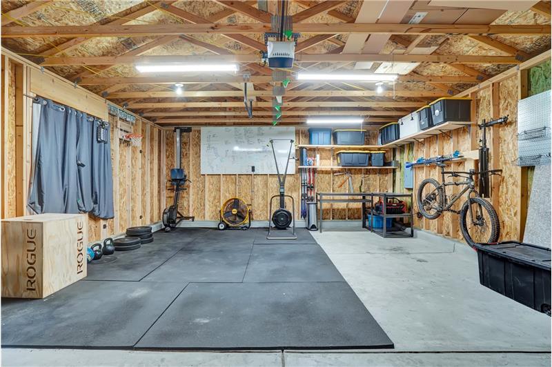 Garage with Service Door and Door Opener