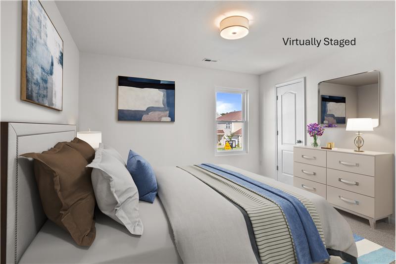 Virtually staged additional bedroom on second floor