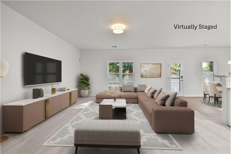 Virtually staged great room