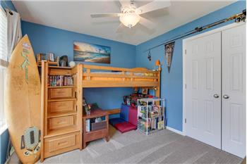 4th bedroom of 4, large closet and ceiling fan