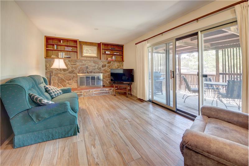 Walk-Out Family Room with Gas-Log Fireplace