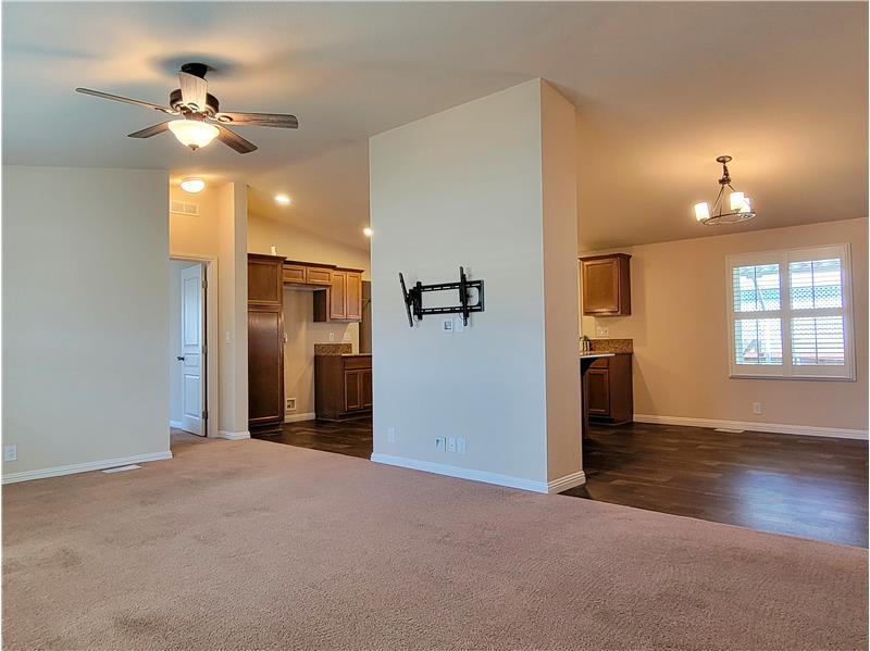 Ceiling fan in Living Room as well as ALL 3 Bedrooms!