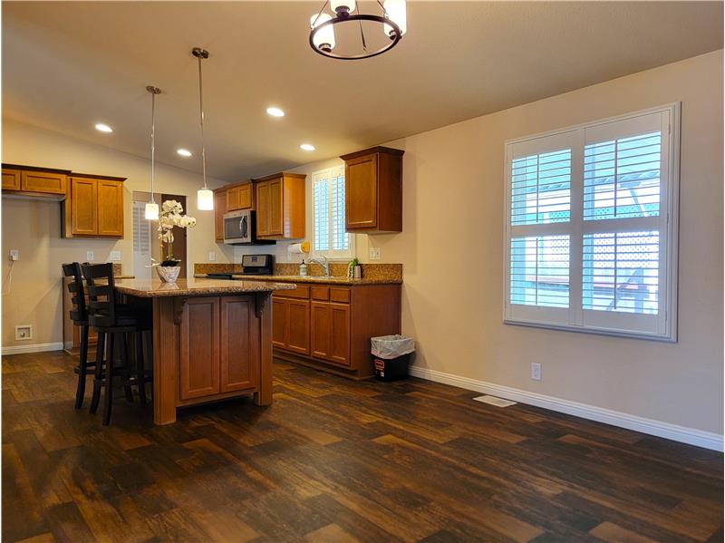 Pendant lights over island; Upgraded 