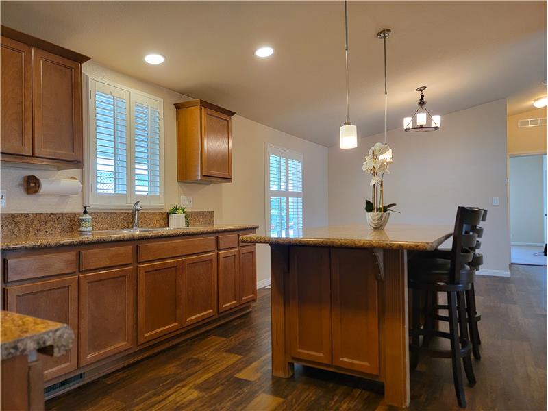 Cappuccino hardwood cabinets with 