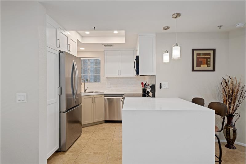 Quartz Counters with Waterfall edge