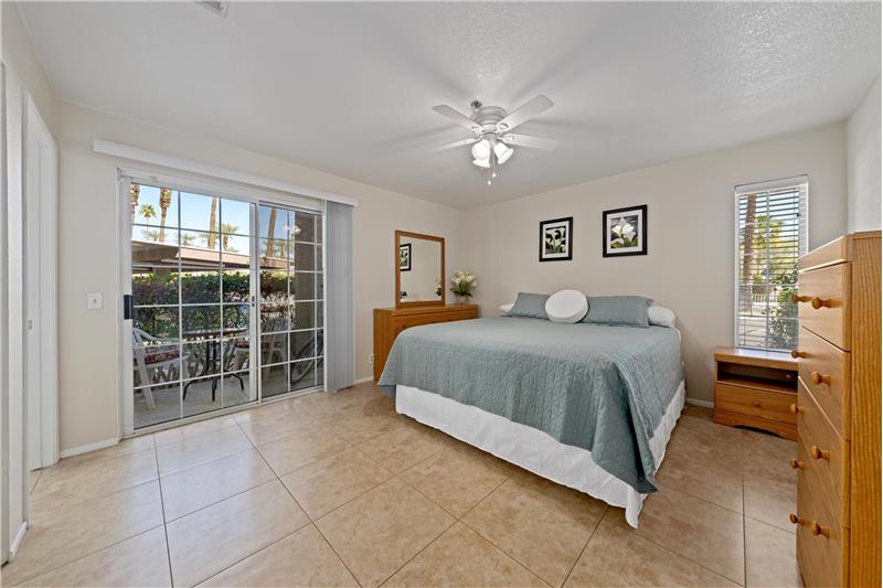 Primary Bedroom with Slider and patio