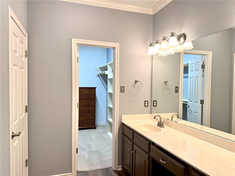 Primary Bathroom with access to walk in closet