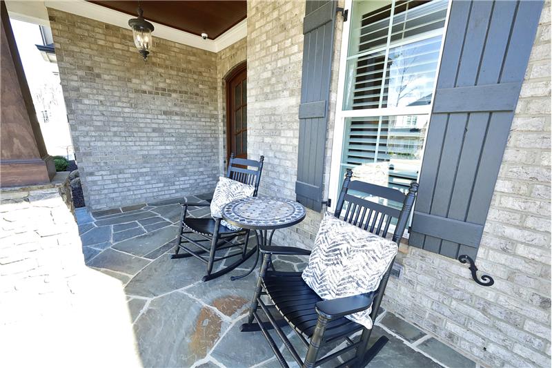 Covered Front Flagstone Porch